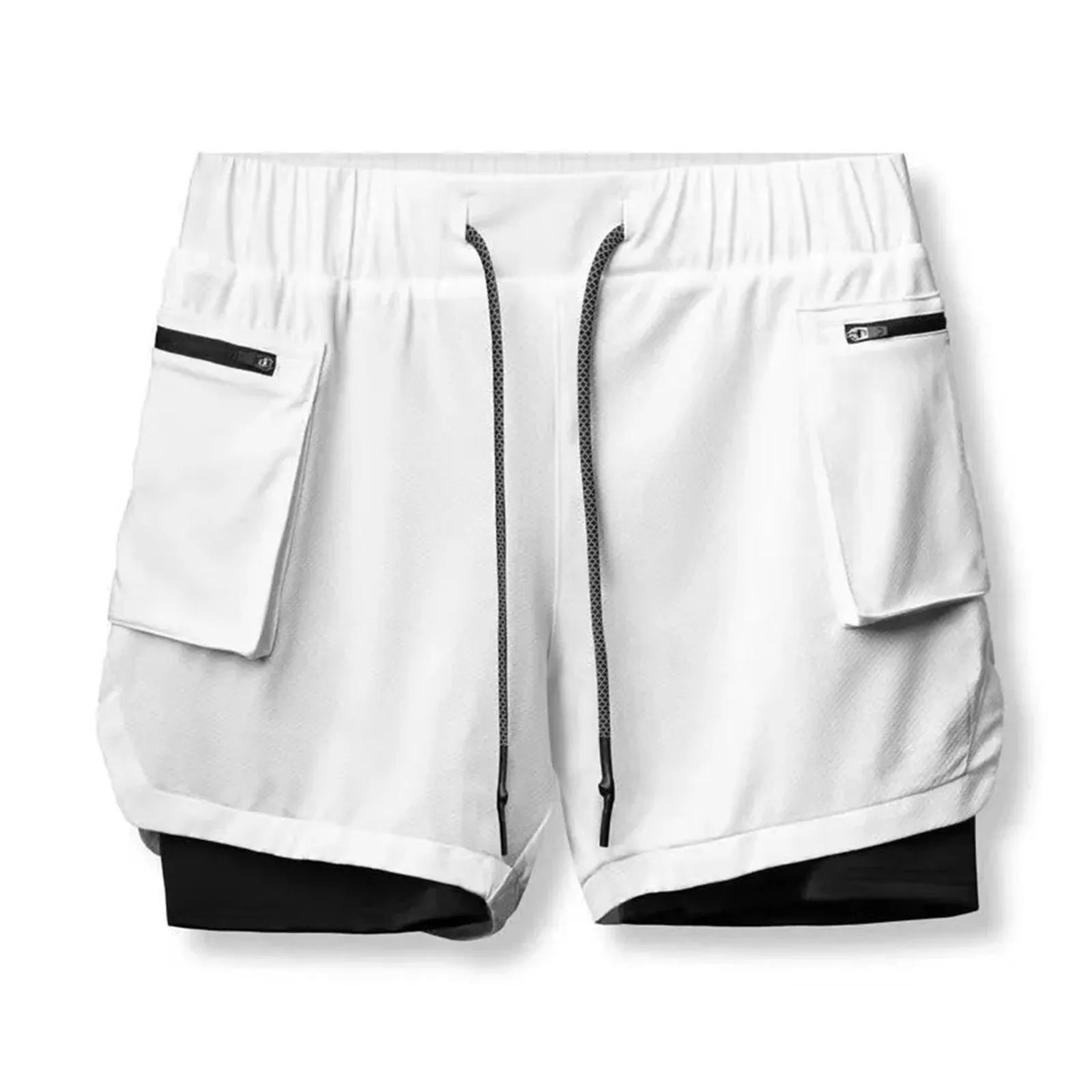 STANDING ZIPPER QUICKDRY POCKET 2 IN 1 7'' INSEAM RUNNING SHORTS