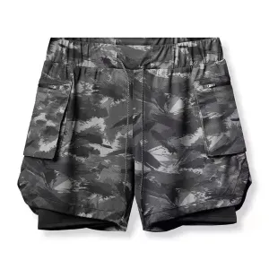 STANDING ZIPPER QUICKDRY POCKET 2 IN 1 7'' INSEAM RUNNING SHORTS