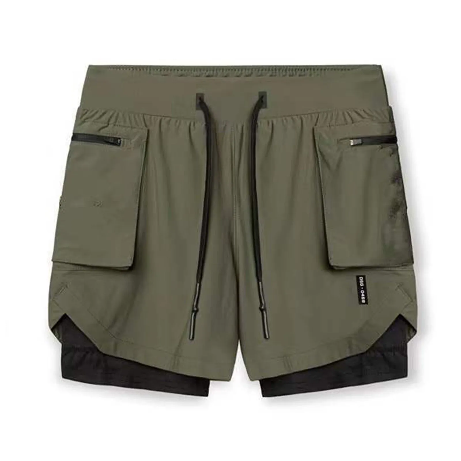 STANDING ZIPPER QUICKDRY POCKET 2 IN 1 7'' INSEAM RUNNING SHORTS