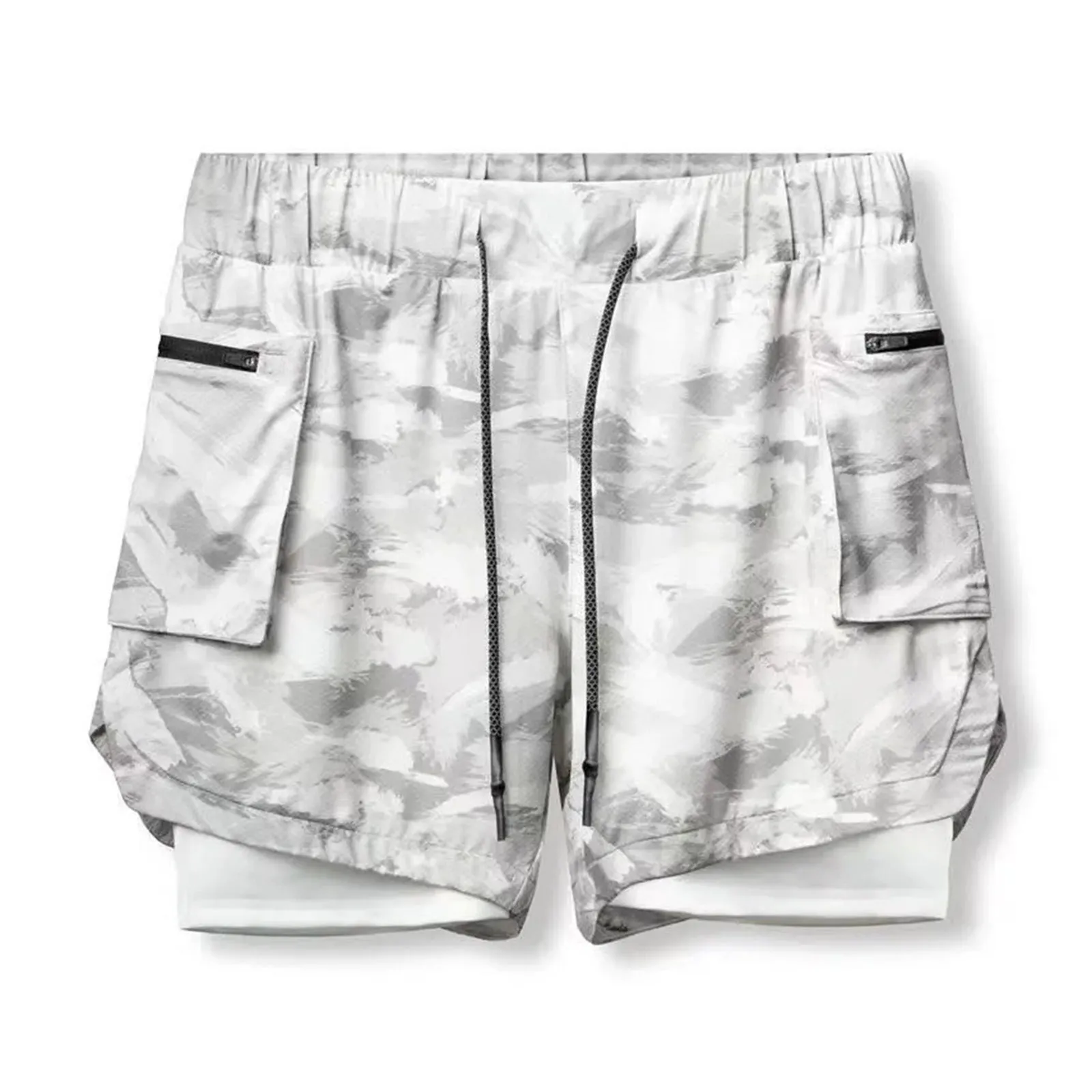 STANDING ZIPPER QUICKDRY POCKET 2 IN 1 7'' INSEAM RUNNING SHORTS