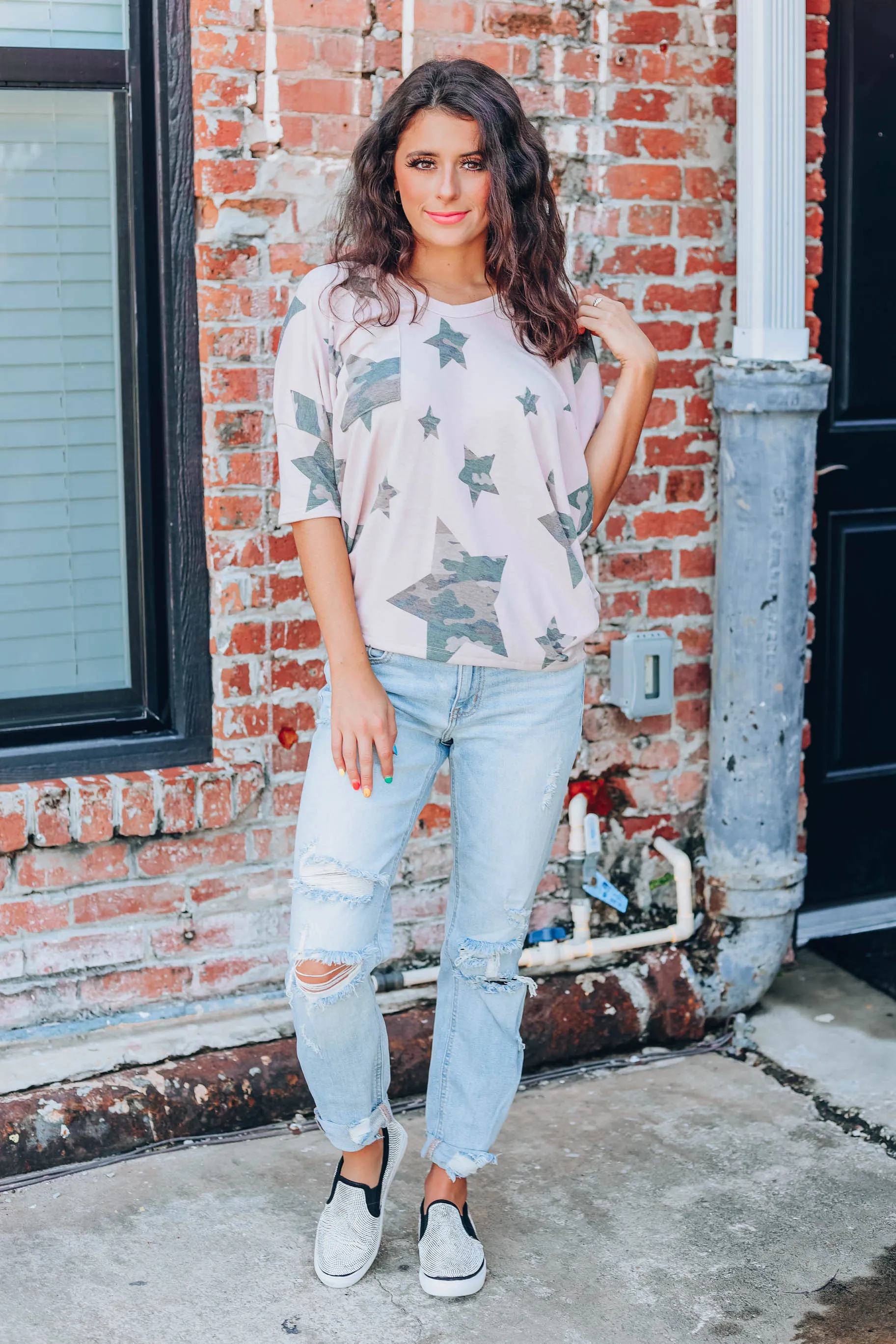 Star Gazing Camo Top