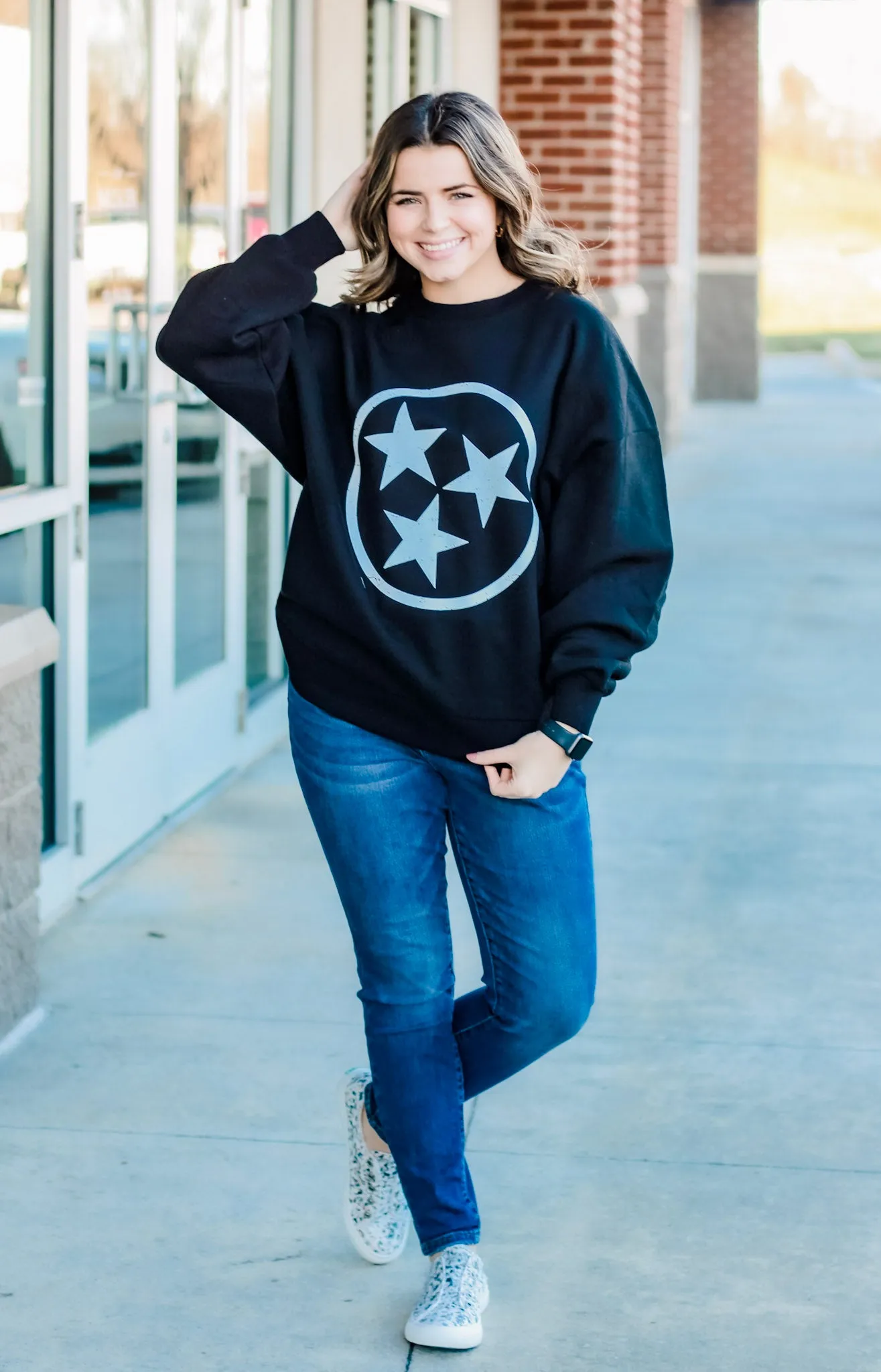 Tennessee Tri Star Sweatshirts in Black