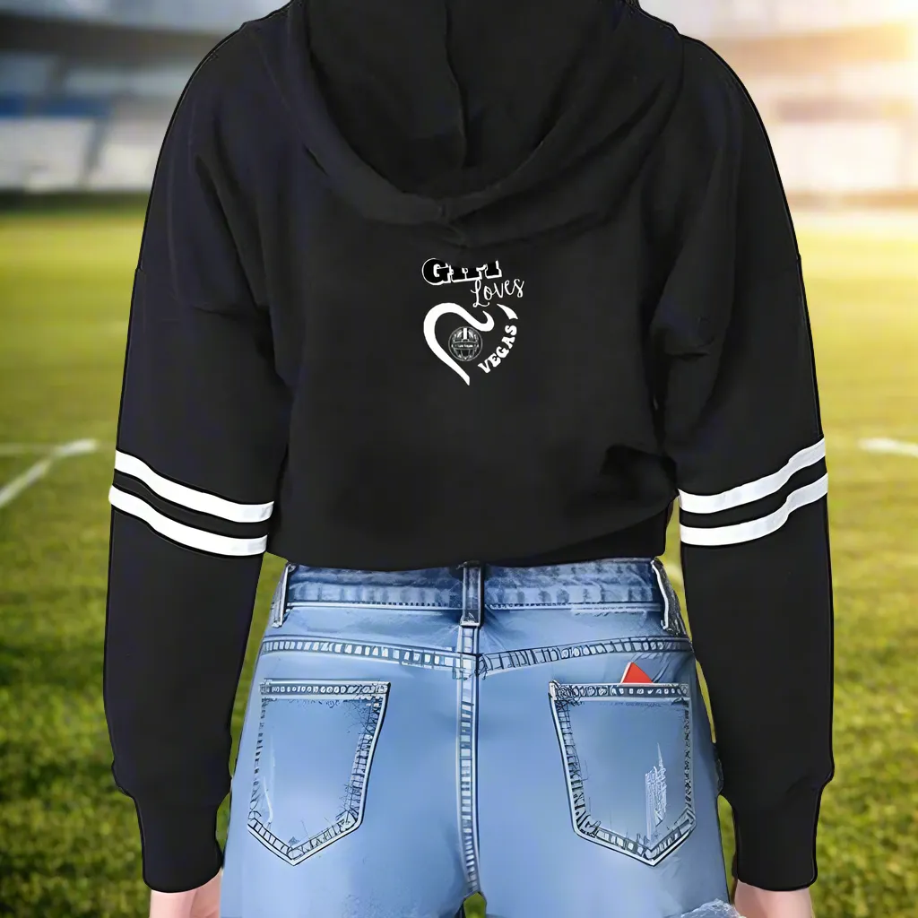 This Girl Loves Vegas Women's Long Sleeve Crop Hoodie