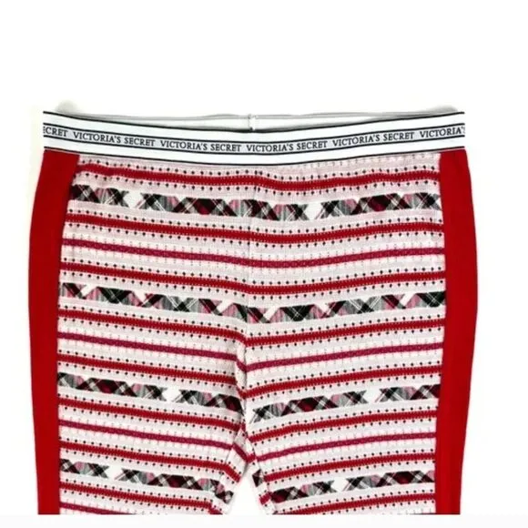 Victoria’s Secret Christmas Plaid Stripe Thermal Pajama Jogger Pants Small