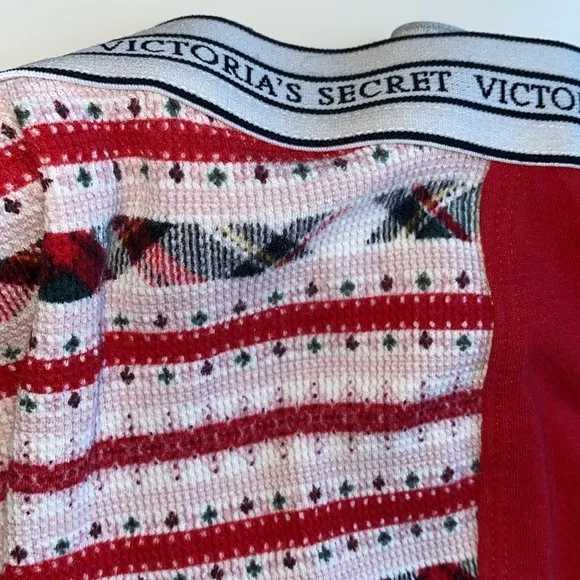 Victoria’s Secret Christmas Plaid Stripe Thermal Pajama Jogger Pants Small