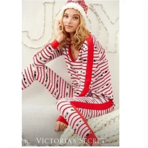 Victoria’s Secret Christmas Plaid Stripe Thermal Pajama Jogger Pants Small