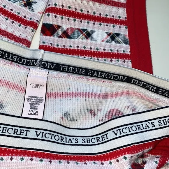Victoria’s Secret Christmas Plaid Stripe Thermal Pajama Jogger Pants Small