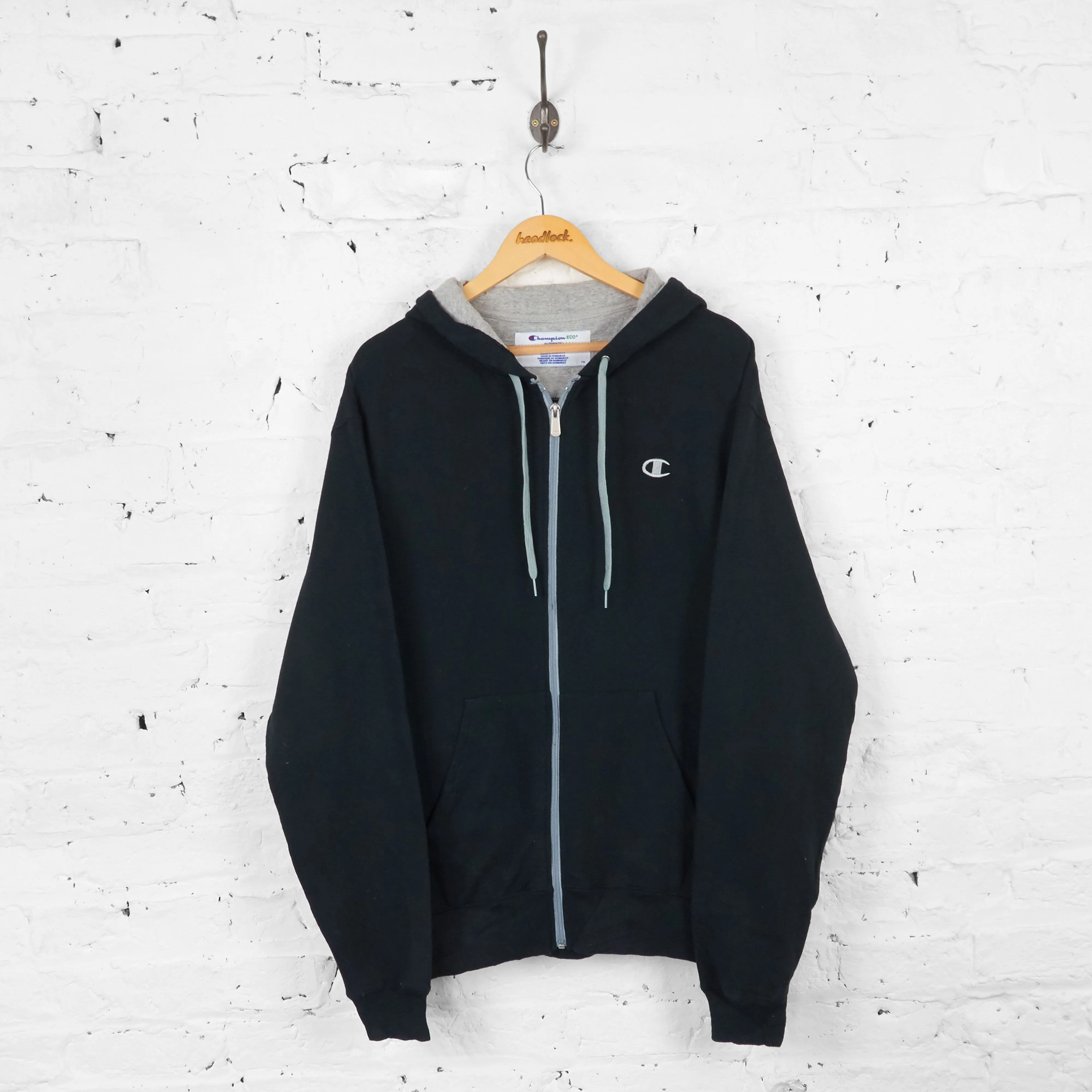 Vintage Champion Hoodie - Black - L