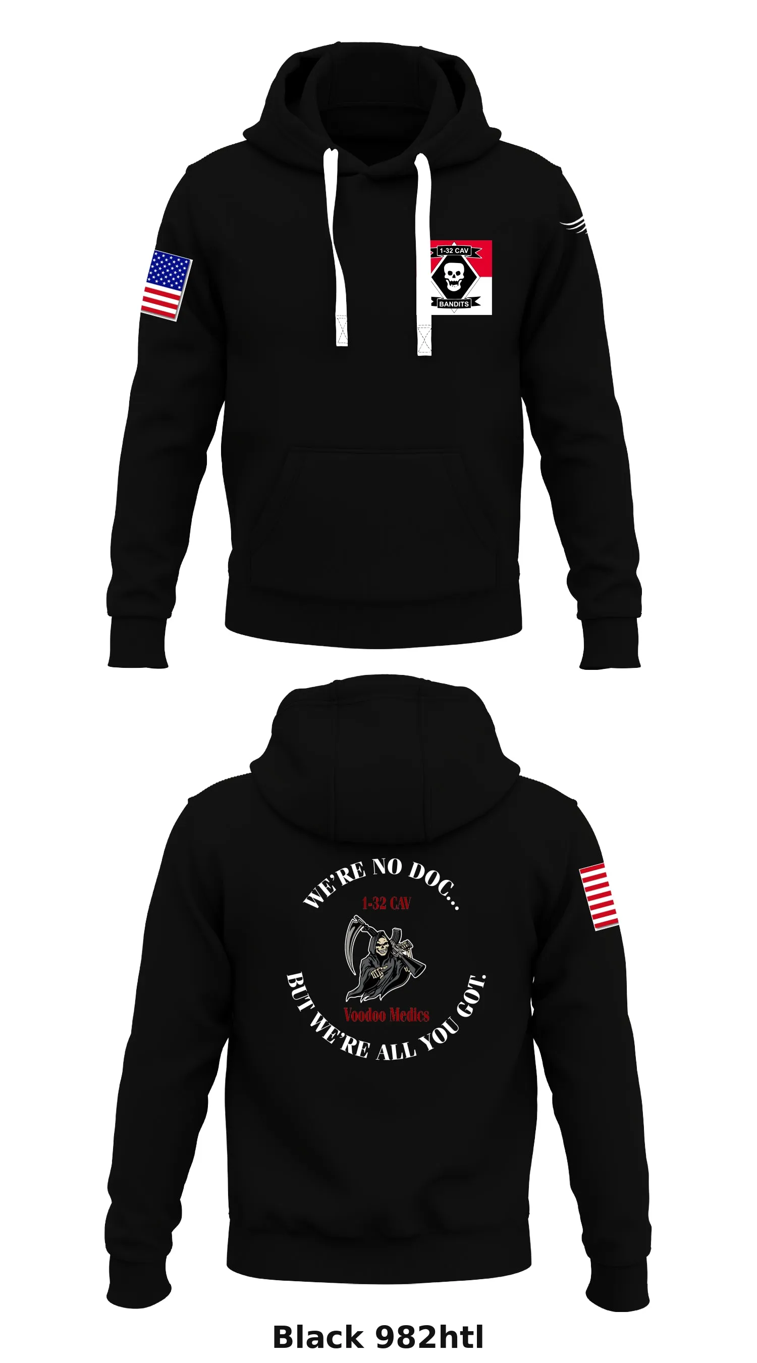 VooDoo Platoon, HHT, 1-32 CAV, 1 BCT, 11st ABN DIV Store 1  Core Men's Hooded Performance Sweatshirt - 982htl