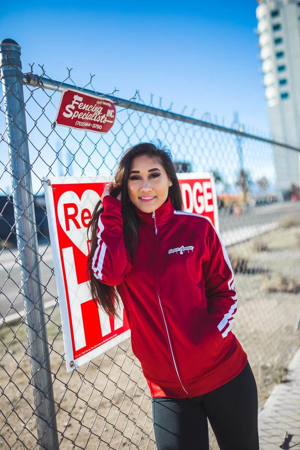 White SA Drip | Red Track Jacket
