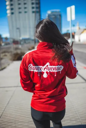 White SA Drip | Red Track Jacket