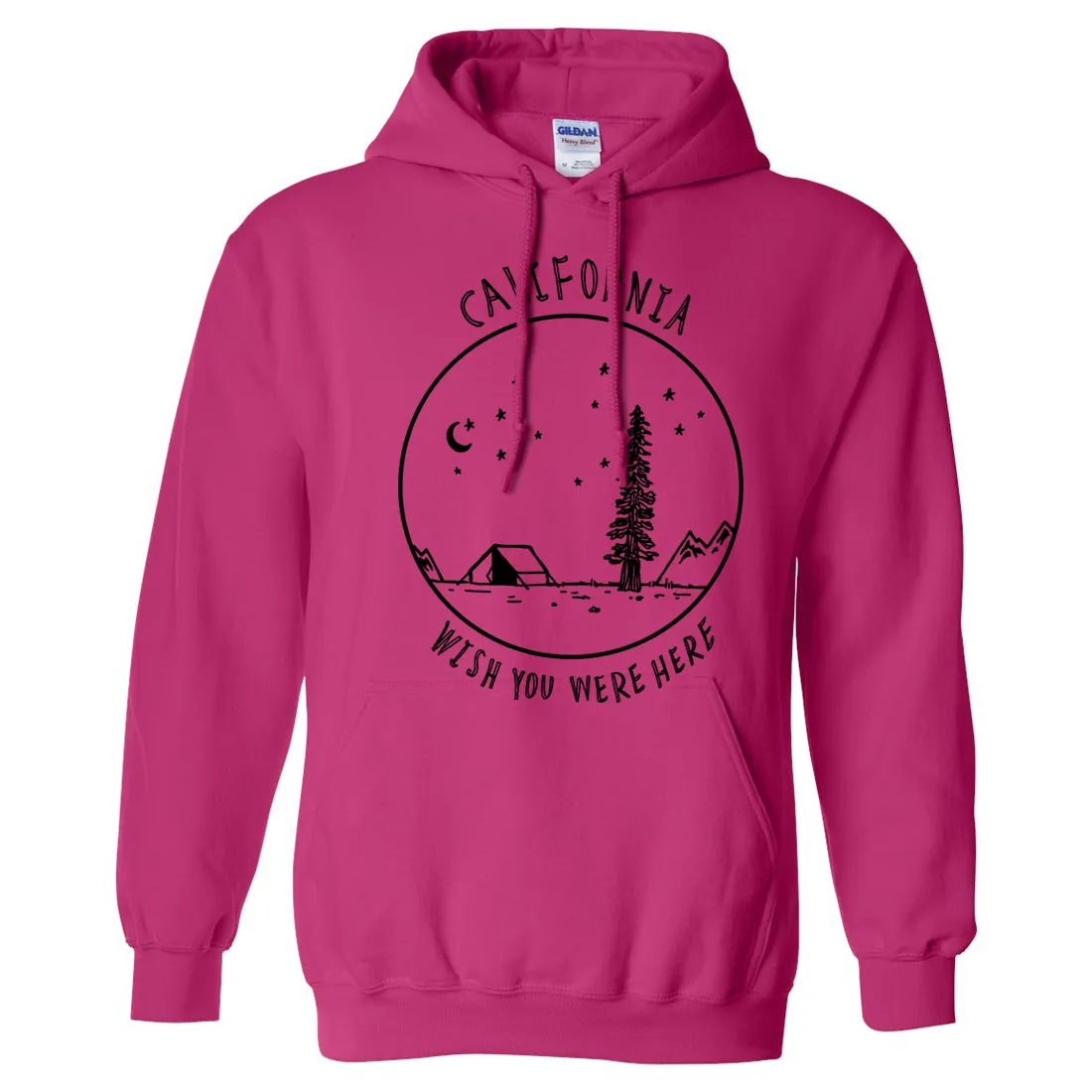 Wish You Were Here Black Print Sweatshirt Hoodie