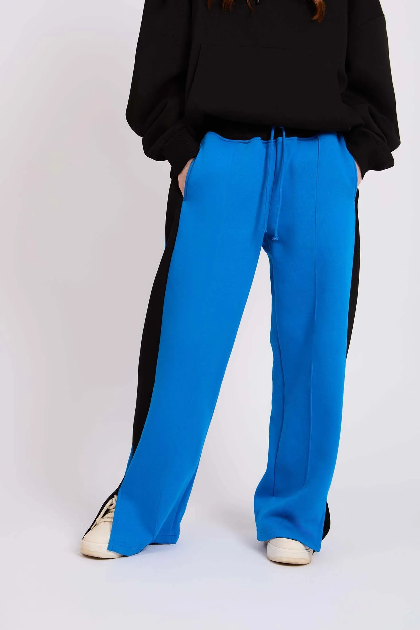 Women Sweat Pant Wide Leg Blue