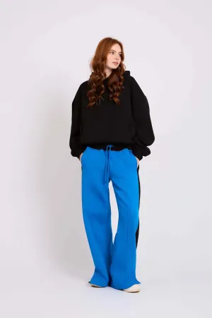 Women Sweat Pant Wide Leg Blue