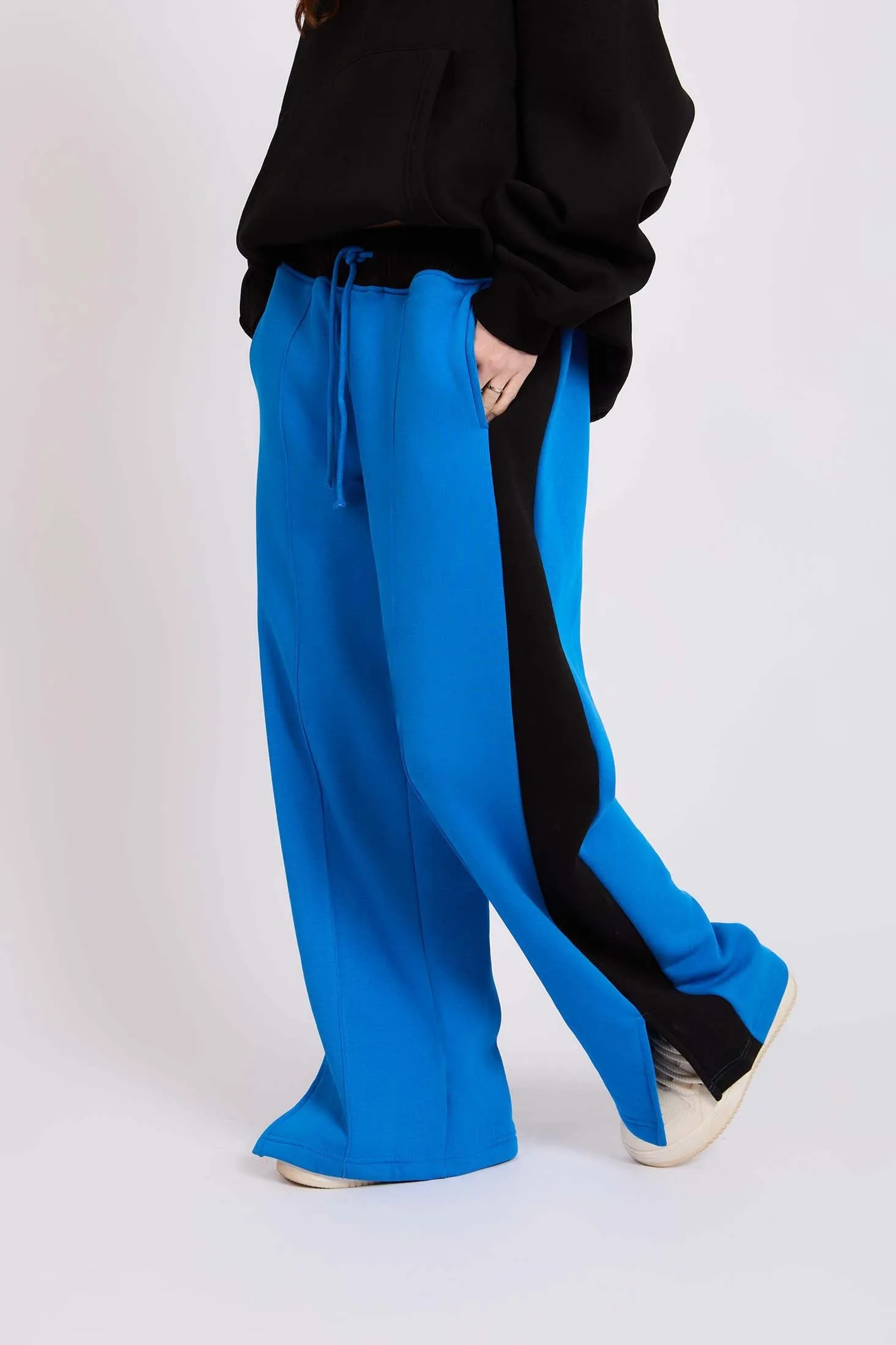 Women Sweat Pant Wide Leg Blue