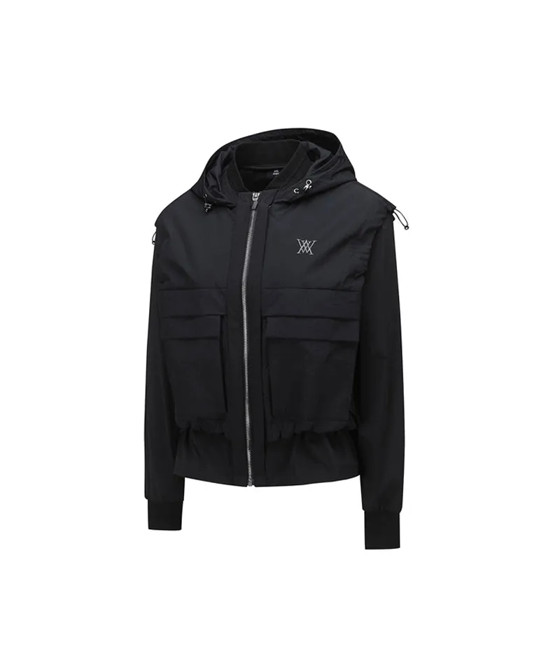 Women's Detachable MA-1 Jacket - Black