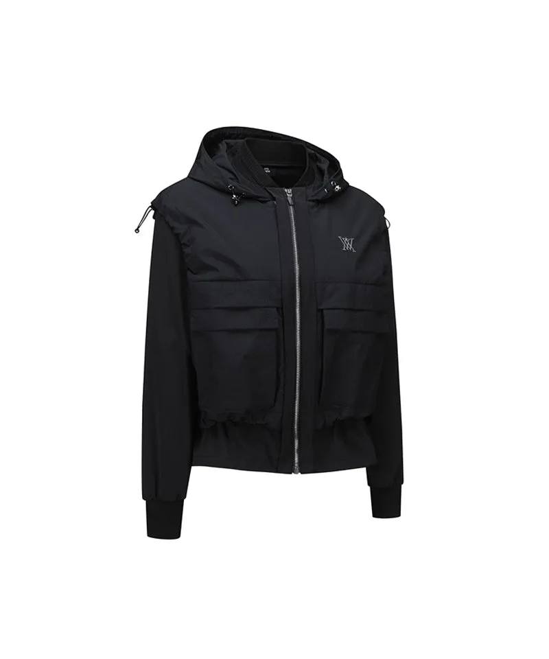 Women's Detachable MA-1 Jacket - Black