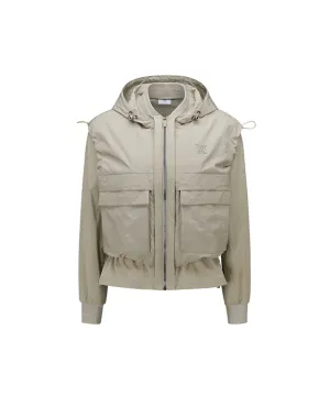 Women's Detachable MA-1 Jacket - Light Beige