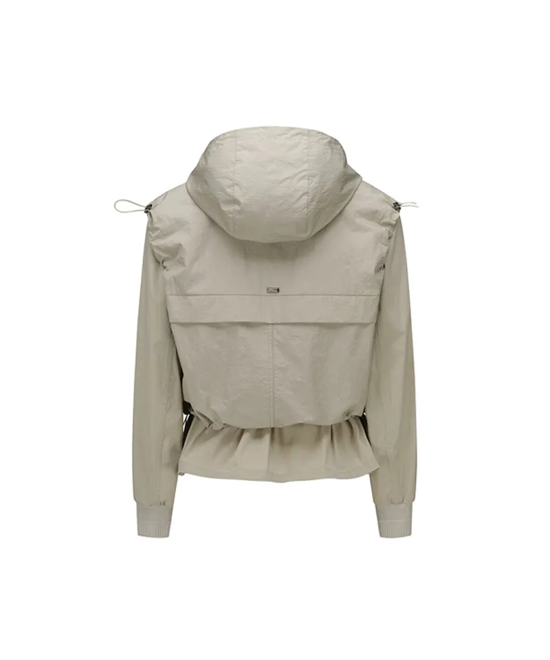 Women's Detachable MA-1 Jacket - Light Beige