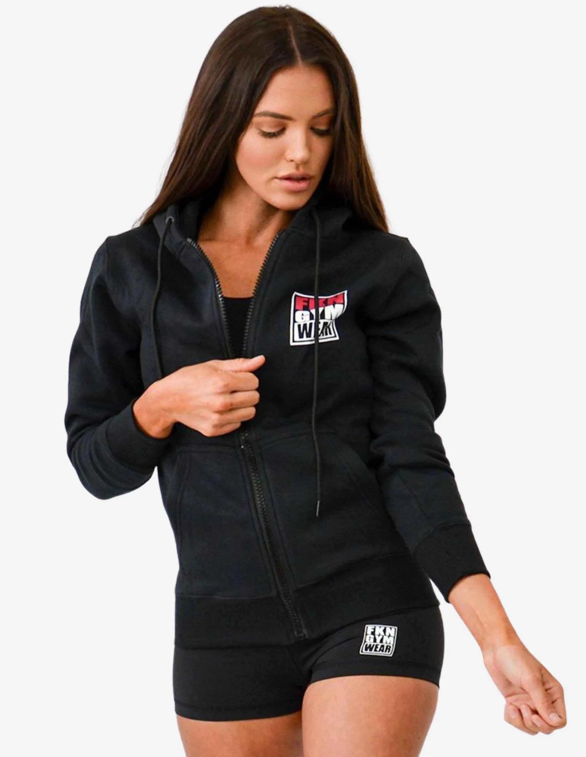 Women's Gym Hoodie | Zip-Up | Black