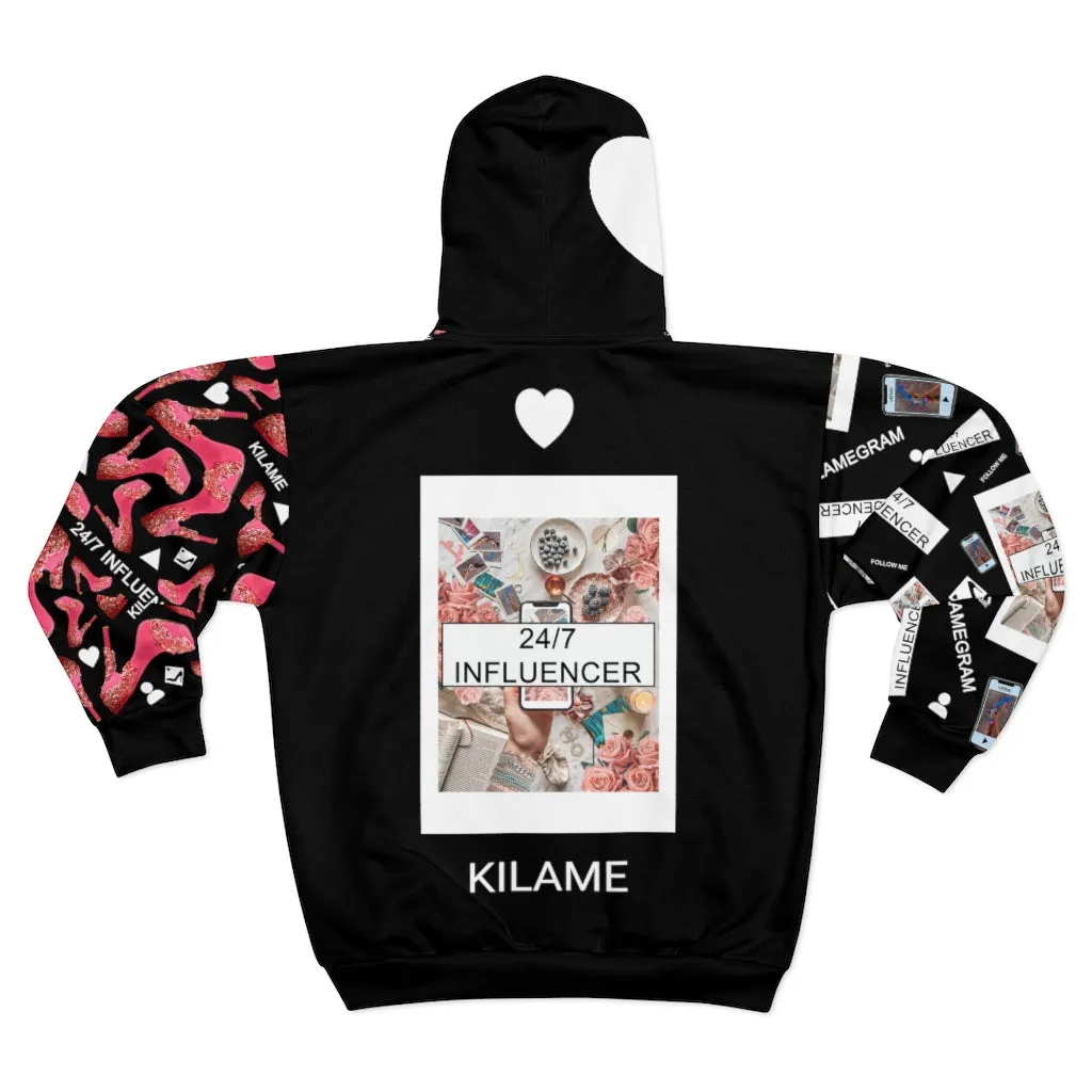Zip Hoodie Follow '24/7 Influencer'